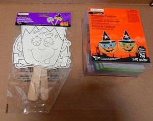 Halloween Foam Activity Kit & Paper Stick Puppets By Creatology 4+Masquerade 34Z - Picture 1 of 3