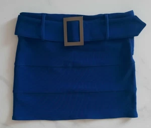 Minifalda Forever 21 Azul Cinturón Body Con Vendaje Talla M Nueva Sin Etiquetas De Colección RARA - Imagen 1 de 3