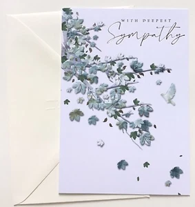 CARING NEW CONDOLENCES/BEREAVEMENT CARD “WITH DEEPEST SYMPATHY” (FREE POST) - Picture 1 of 3