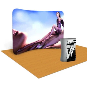 Sistema di tubi display tensione tessuto curvo 10 piedi + grafica personalizzata - Foto 1 di 7