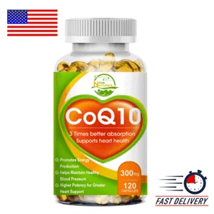High Absorption CoQ10 300mg Cardiovascular Heart Health Co-Q10 Antioxidant - Picture 1 of 10