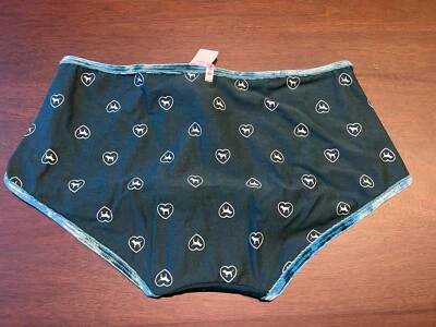 Calcinha Victoria's Secret rosa verde branco corações cães veludo menino VS NY G - Imagem 1 de 3