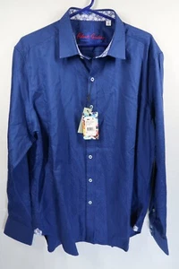 Robert Graham Mens Shirt XL Colorful Long Sleeve Flip Cuff Blue Button Up NEW - Picture 1 of 11