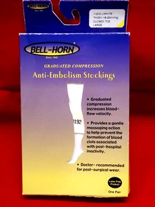 Bell-Horn Therapeutic THIGH 18-22mmHg Anti-Embolism Stockings 11210 - LG -WHITE - Picture 1 of 6