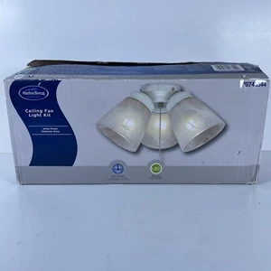 Harbor Breeze Ceiling Fan Light Kit #0745344 White Finish Alabaster Glass - Picture 1 of 5