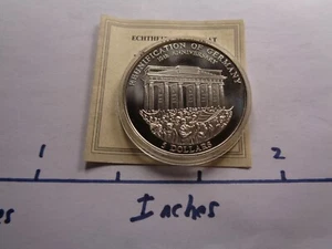 REUNIFICATION OF GERMANY 10TH ANNIVERSARY GERMAN LIBERIA SILVER NICKEL COIN V6 - Picture 1 of 4