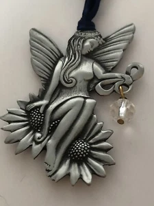 Gloria Duchin Inc Signed Pewter Fairy Angel W/Crystal Rhinestone Ornament USA - Picture 1 of 7