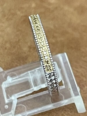 Affinity Vintage Style 0.34ct Pave' Diamond 925 Sterling Wedding Band Ring 5.25 - Image 1 of 4