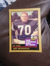 1991 ENOR Pro Football HOF #35 Art Donovan Autographed JSA