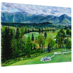 Mount Washington Hotel Print – Presidential Range NH Landscape Watercolor Artape - Picture 1 of 34