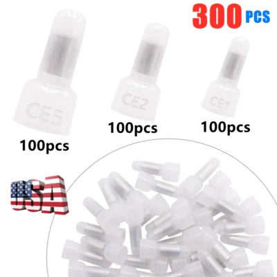 300x Closed End Crimp Cap Terminal Connectors 22-18 16-14 12-10GA AWG Gauge Wire - Image 1 of 4