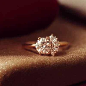 Anillo de boda de diamantes de 1,30 quilates de platino 950 certificado por IGI corte redondo cultivado en laboratorio - Imagen 1 de 12