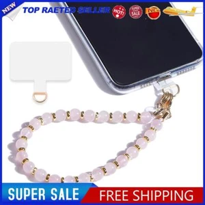 Marble Beaded Detachable Phone Wrist Strap with Tether Tab Women Gift (Pink) - Zdjęcie 1 z 5