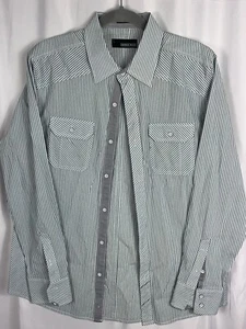 Schnalle schwarz Standard Passform gestreift Button Down Herren Large gebraucht, in einwandfreiem Zustand - Bild 1 von 6