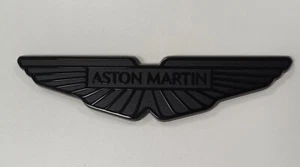 Aston Martin New Wings Boot Badge Black Chrome 140mm - Picture 1 of 1