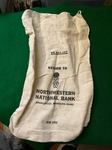 Bolsa de banco de lona más grande Northwestern National Bank - T14 - Imagen 1 de 1
