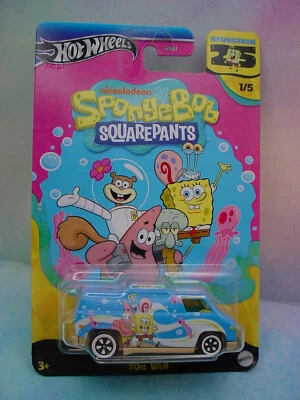 2024 Hot Wheels Губка Боб квадратные штаны 70'S фургон 1/5✰синий✰nickelodeon 🧽25 yEARs - Изображение 1 из 4