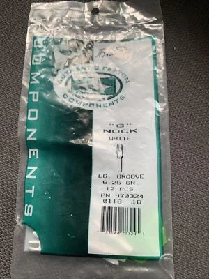 Easton "G" Archery Bowhunters Nocks Large Groove, .098 White 1 Dozen-NEW-SHIP24H - Image 1 of 4