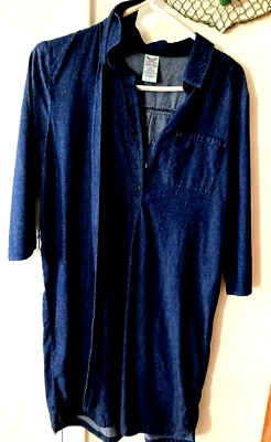 DENIM DRESS by FADED GLORY~NWOTs SIZE MEDIUM~BELTED, SPOTLESS & MINT! - Image 1 of 3