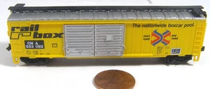 Life-Like N Scale Model RR #553093 Rail Box Yellow Box Car China C7B - Picture 1 of 3