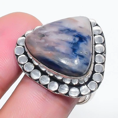 Anillo ajustable de piedras preciosas de sodalita hecho a mano regalo de Acción de Gracias joyería FR 2368 Foto 1 de 4