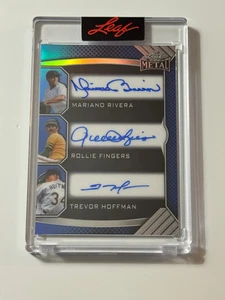 2025 Leaf Metal Authentics On-Card Auto Mariano Rivera R Fingers T Hoffman 2/5 - Imagen 1 de 2