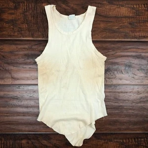 DE COLECCIÓN AÑOS 30 NIÑOS ROPA MUNSING PRIMAVERA AGUJA PUNTO ALGODÓN CAMISETA SIN MANGAS DEBAJO DE LA CAMISA - Imagen 1 de 3