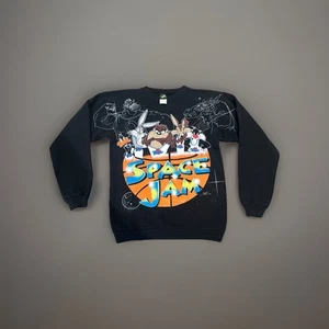 VTG Space Jam Looney Tunes 1996 All Over Print Sweater Youth XL (18-20) VGC! - Picture 1 of 24