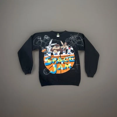 VTG Space Jam Looney Tunes 1996 All Over Print Sweater Youth XL (18-20) VGC! - Image 1 of 4