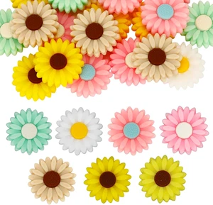 20 piezas cuentas de girasol de silicona para hacer joyas flores de margarita focal de silicona  - Imagen 1 de 6
