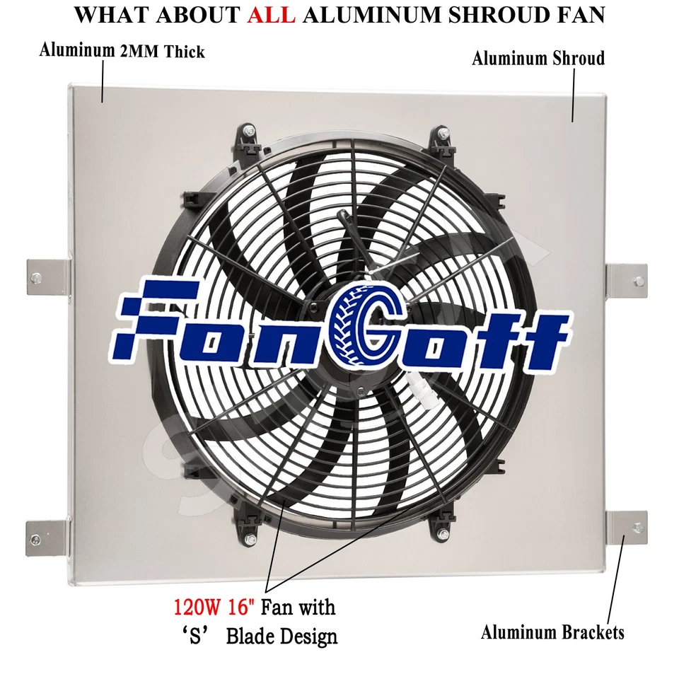 Aluminum Shroud+Fan For 2005-2010,2009 Jeep Commander Grand 2006-2010 Cherokee Foto 1 de 4