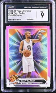 2023-24 Topps Chrome Tony Parker #104 Pink Refractor Basketball CGC 9 - Picture 1 of 2