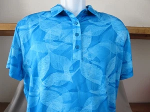 Selten neu Damen blau Nike Dri-Fit Poloshirt Blätter Standard Fit Größe 2XL - Bild 1 von 5