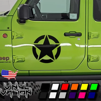 2x Door Military Star for Jeep Wrangler JK TJ YJ Vinyl Decal Sticker Foto 1 de 3