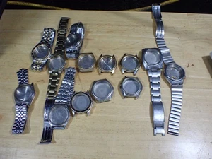 13 Seiko Quartz and Automatic Wristwatch Cases good used Some Parts Bands - Picture 1 of 7