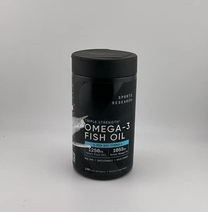 SEALED Sports Research Omega-3 Fish Oil Triple Strength 150 Softgels FG383C - Picture 1 of 4