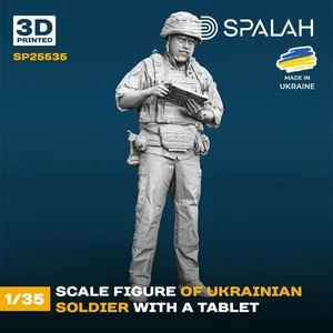1:35 Figure Ukrainian soldier with tablet Scale Figure Model Spalah SP25535 - Picture 1 of 3