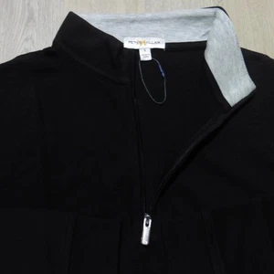 PETER MILLAR Mens S SMALL PULLOVER CROWN COMFORT BLACK 1/4 ZIP GOLF SWEATSHIRT - Picture 1 of 13