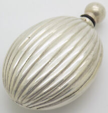 Vintage Italian Handmade Genuine Silver Purse Oval Usable Perfume Bottle