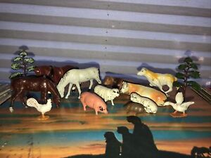 Vintage Crescent Toys Farm Animals - 2 Marked Made In England