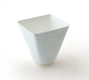 Dipschale aus Zuckerrohr in Weiss, konisch, 72 x 72 x h 72 mm (22cl), 40 Stück - Bild 1 von 4