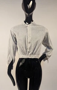 CIVIL WAR ERA 1860’S CALICO COTTON BLOUSE - Picture 1 of 5
