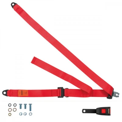 Front Static Seat Belt For Ford Probe Coupe 1994 Shape Red - Image 1 of 4