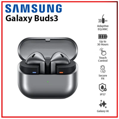 Samsung Galaxy Buds3 SILVER Active Noise Cancellation Bluetooth Earbuds Earphone - Image 1 of 4
