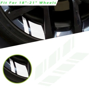 White For 18"-21" Wheels Wheel Rim Vinyl Decal Sticker Hash Mark Stripe Overlay - Picture 1 of 3