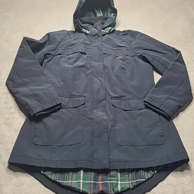 Pendleton Women's Raincoat Long Tail Plaid Lined L Large Black Flawed - Image 1 of 4