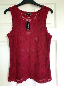 Red Lace Top from Express USA Size Extra Small ( XS ) *NEW WITH TAG*