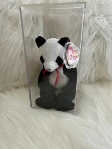 Ty Beanie Baby "Glück" der Pandabär 1997 neu mit Etikett nicht mehr im Handel erhältlich - im Etui - Bild 1 von 3