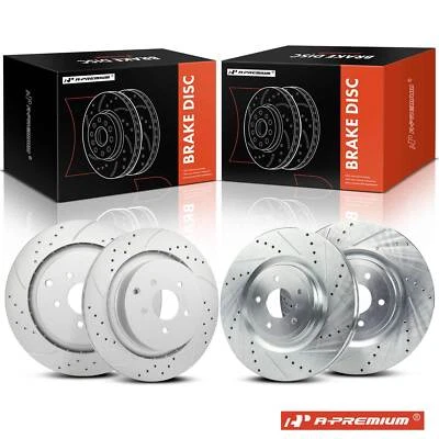 4x Rotores de freno perforados delanteros y traseros para INFINITI FX50 M35h M37 M56 Q50 Q60 Q70L Foto 1 de 4