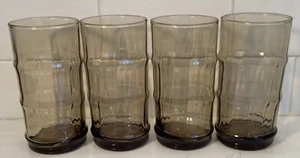 4 VTG Libbey Drinking Glasses Tumblers Bamboo Bash Smokey Brown TIKI BAR  5.25” - Picture 1 of 7
